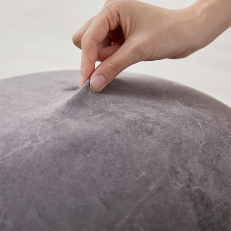 クッション ビーズクッション 日本製 大理石柄 円形 洗えるカバー M