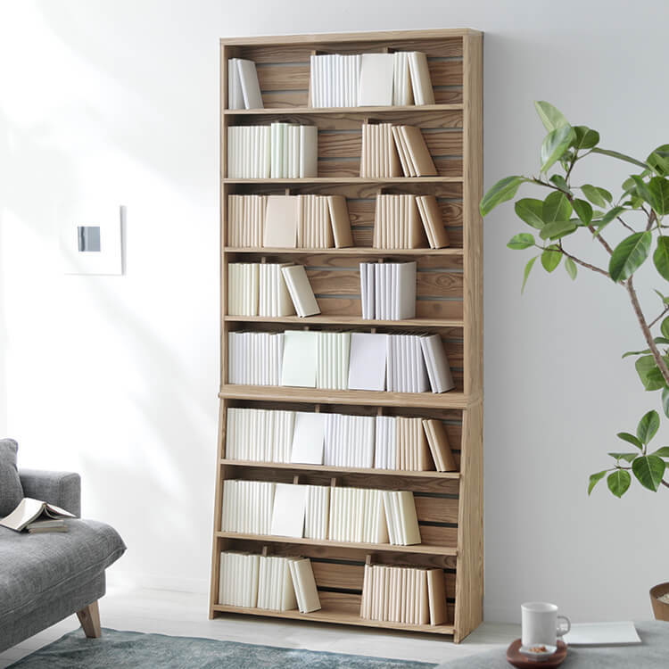 マンガ収納ラック 上下段セット ブックエンドスライド式 文庫本 本棚 ブックシェルフ