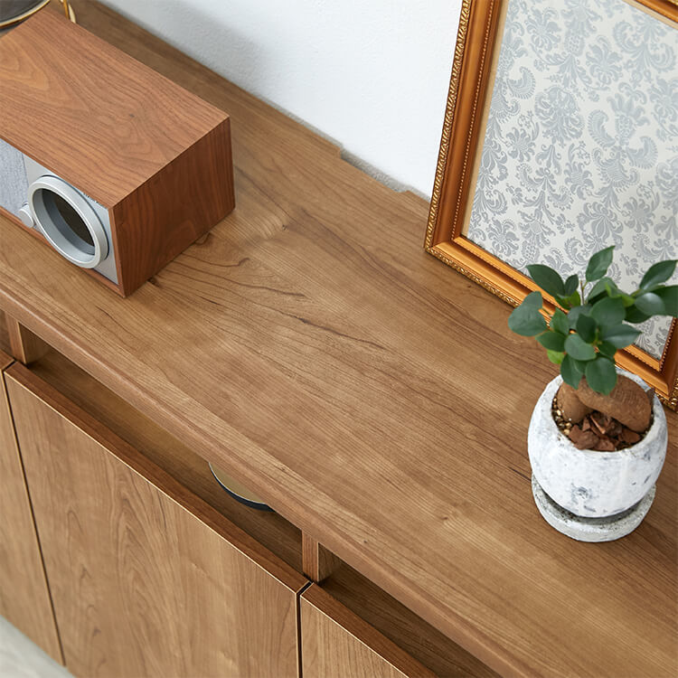 Sideboard Cabinet Wooden Wood Grain Chest Rack Made in Japan