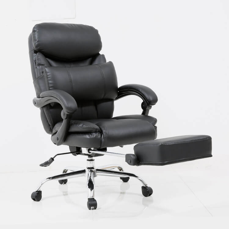 Office chair with 170 degree reclining (high resilience) and retractable footrest. It's so relaxing, you can even take a nap.