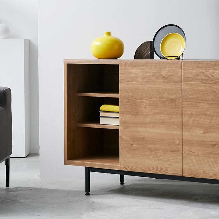 Low sideboard, made in Japan, storage, with legs, wood, steel