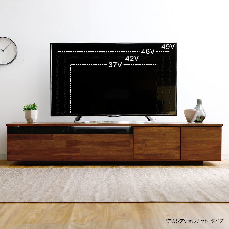 Made in Japan, low TV stand, compatible with 49-inch TVs, finished product, made of solid wood